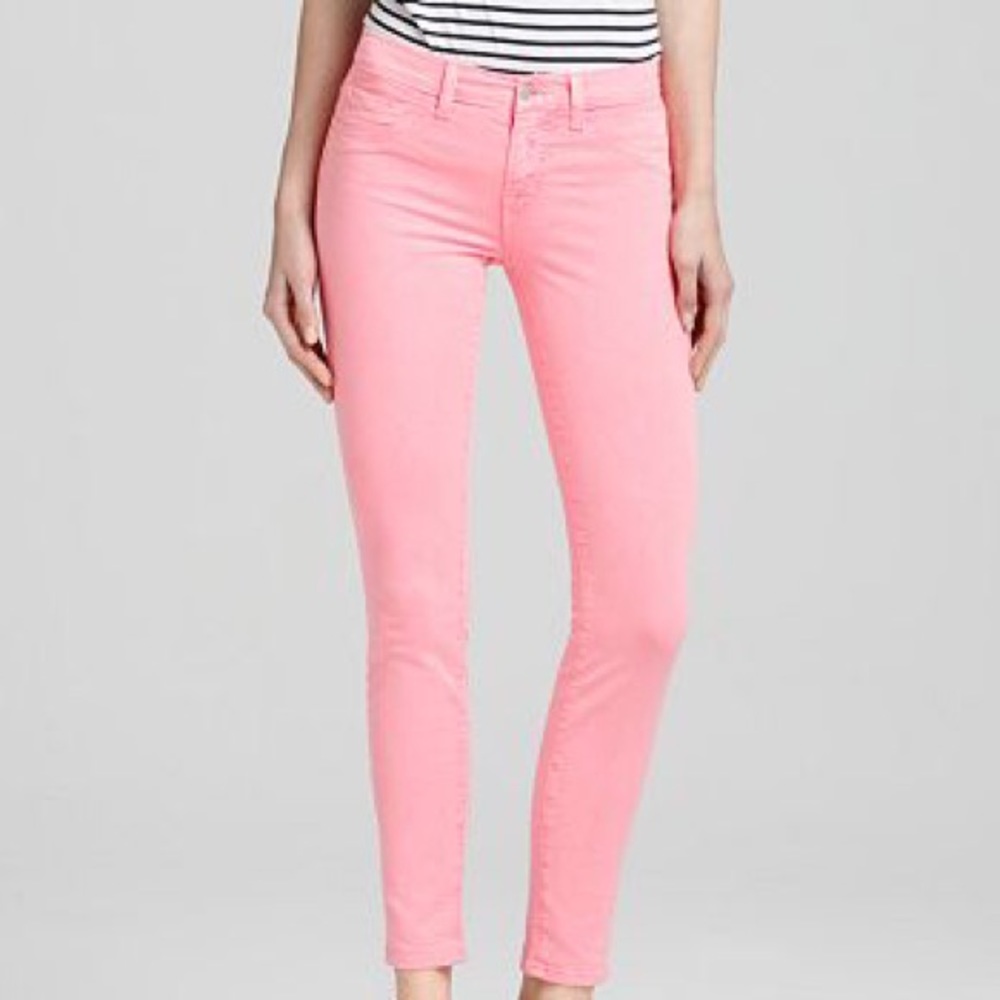 J BRAND Neon 811 Skinny Jeans in Pink